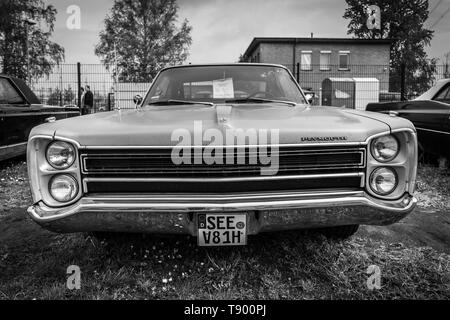 BERLIN - APRIL 27, 2019: Full-size car Plymouth Sport Fury III, 1968. Black and white. Stock Photo