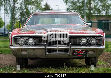 BERLIN - APRIL 27, 2019: Full-size station wagon Ford LTD Country Squire, 1972 Stock Photo