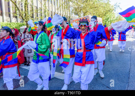 Korean Canadians celebrate at Canada 150, Canada Day Parade, Vancouver
