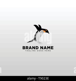 penguin logo design template vector illustration icon element isolated Stock Vector