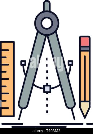 transporter ruler for drawing icon vector illustration Stock Vector