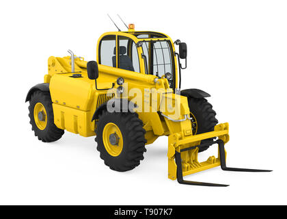 Telescopic Handler Isolated Stock Photo