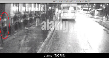 BEST QUALITY AVAILABLE Screengrab taken from CCTV dated 03/06/17 issued by the Metropolitan Police of James McMullan leaving the Barrow Boy and Banker pub. An inquest at the Old Bailey head that the 32 year old entrepreneur James McMullan, 32, had been out with friends in the pub watching football on the evening of June 3 2017 when the London Bridge terrorist attack happened. Stock Photo