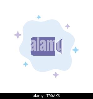 Camera, Image, Basic, Ui Blue Icon on Abstract Cloud Background Stock Vector
