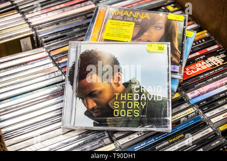 Nadarzyn, Poland, May 11, 2019: Craig David CD album The Story Goes... 2005 on display for sale, famous English singer, songwriter, rapper, collection Stock Photo