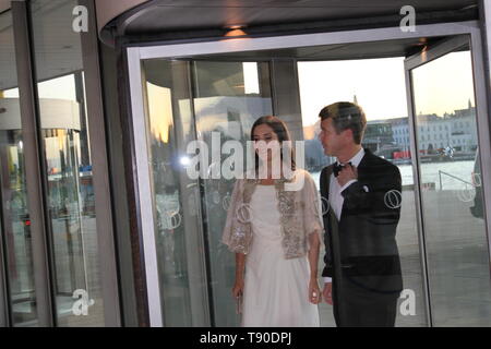 Crown Prince Frederik of Denmark and Crown Princess Mary arriving to Index Award 2011 during Copenhagen Design Week. Stock Photo