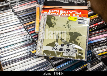 Nadarzyn, Poland, May 11, 2019 N.E.R.D stylized as N*E*R*D, No-one Ever Really Dies CD album In Search Of on display for sale, famous American hip hop Stock Photo