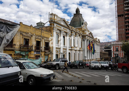 La Paz, Bolivia - June 05th, 2017: Bolivian Palace of Government (Palacio Quemado), official residence of the President of Bolivia Stock Photo