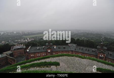 Panoramic view of Krakow from the fortress, Poland Stock Photo