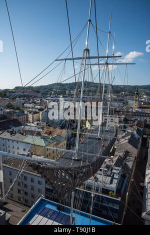 Linz, Höhenrausch 2018, Alexander Ponomarev, The Flying Ship Stock Photo