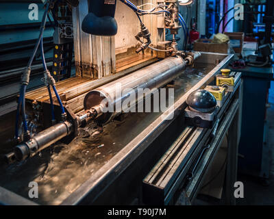 Verona, Italy - July 28, 2017: Hydropneumatic testing of a welded kettle. Stock Photo