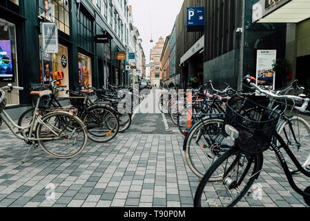 Grove Street In Jersey City on a busy weekend cloudy day Stock Photo