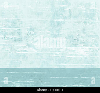 Distressed hires wood texture with splashes of white and cool aqua turquoise green flaking peeling paint Graphic resource digital wallpaper background Stock Photo