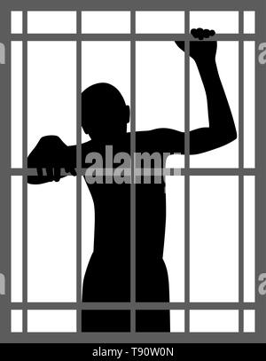 Man in jail Stock Photo
