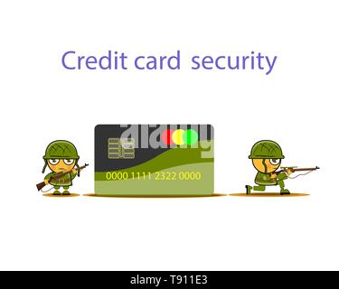 Secure payment. Secure credit card protected by padlock. Vector illustration Stock Vector
