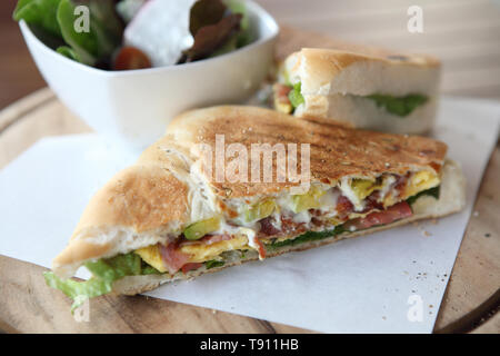 Sandwich egg and avocado Stock Photo