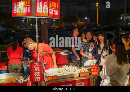 Tainan Flower Night Market or Garden Night Market, is a tourism night market in North District, Tainan, Taiwan. Stock Photo