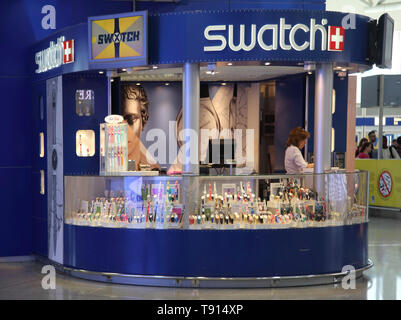 Athens Greece Athens Airport Duty Free Swatch Shop Stock Photo