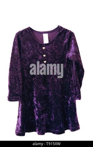 Purple Crushed Velvet Dress Stock Photo 