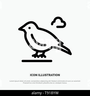 Bird, British, Small, Sparrow Line Icon Vector Stock Vector