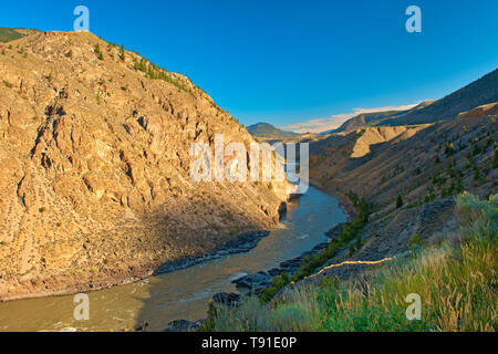 Interior Plateau and Fraser River in Fraser Canyon Near Lillooet British Columbia Canada Stock Photo