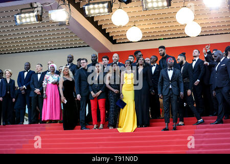 Cannes, France. 15th May, 2019. CANNES - MAY 15: Cast and crew of Les Miserables arrives to the premiere of ' LES MISÉRABLES ' during the 2019 Cannes Film Festival on May 15, 2019 at Palais des Festivals in Cannes, France. (Photo by Lyvans Boolaky/imageSPACE) Credit: Imagespace/Alamy Live News Stock Photo