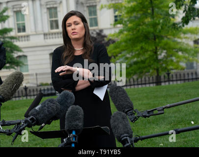 White House Spokesperson Sarah Sanders speaks to the media at the White House in Washington, DC, May 16, 2019. Credit: Chris Kleponis/CNP /MediaPunch Stock Photo