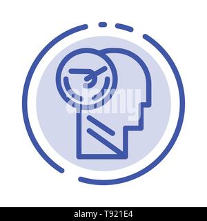Activity, Brain, Faster, Human, Speed Blue Dotted Line Line Icon Stock Vector