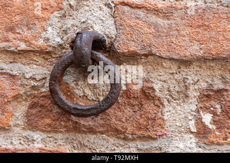 Typical ancient house in Italy whit hook from attack country life objects. Stock Photo