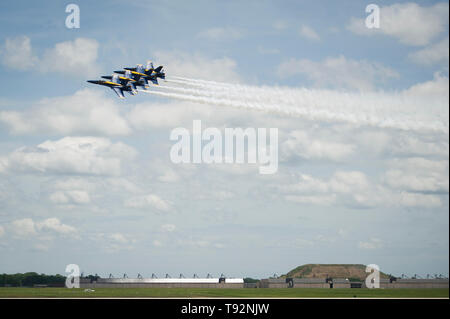 The Blue Angels fly in formation during the Joint Base Andrews Air & Space Expo at Joint Base Andrews, Md., May 10 2019. (U.S. Air Force photo by Master Sgt. Michael B. Keller)