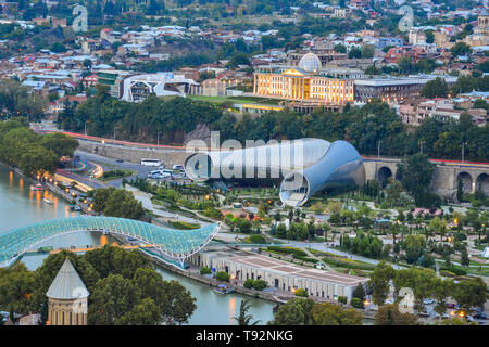 Tbilisi, Georgia - Sep 22, 2018. Aerial view of Tbilisi, Georgia. Tbilisi is the capital and the largest city of Georgia. Stock Photo