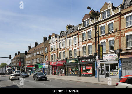 Shops and Pubs on the A2 New Cross Road, Lewisham, South London Stock Photo