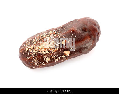 Tasty eclair on white background Stock Photo