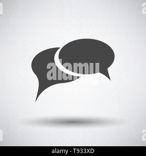 Chat Icon. Dark Gray on Gray Background With Round Shadow. Vector Illustration. Stock Vector