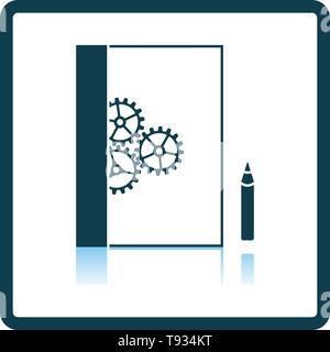 Product Development Icon. Square Shadow Reflection Design. Vector Illustration. Stock Vector