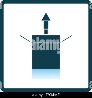 Product Release Icon. Square Shadow Reflection Design. Vector Illustration. Stock Vector