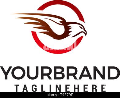 eagle circle logo design concept template vector Stock Vector