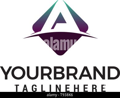 letter A hexagon logo design concept template vector Stock Vector