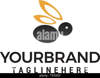 rabbit logo design concept template vector Stock Vector