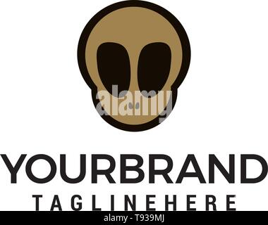 skull logo in trendy flat style design concept template vector Stock Vector
