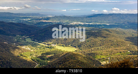 Landscape view from the Montseny Massif, Catalonia Stock Photo