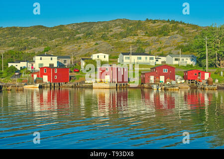 FIshing village at sunrise. Bonavista Bay. Salvage Newfoundland & Labrador Canada Stock Photo