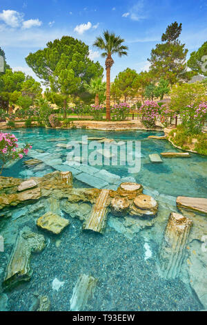 Pamukkale - Cleopatra pool, Turkey Stock Photo