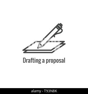 New Business Process Icon - Proposal Draft phase Stock Vector