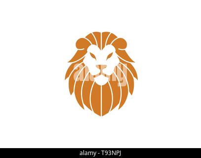 Lion head and face for logo design Stock Vector