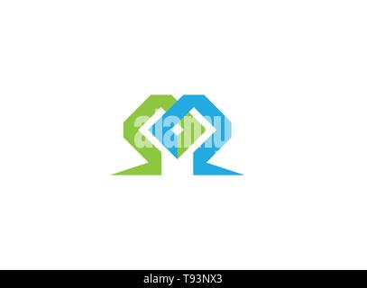 Labyrinth technology symbol for logo design Stock Vector