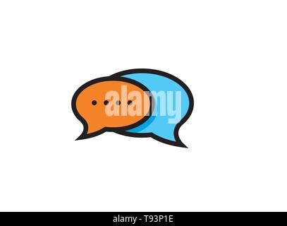 Chat Icon for a communication company and message symbol for logo design Stock Vector
