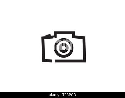 Camera photograph an old style camera logo design illustration Stock Vector
