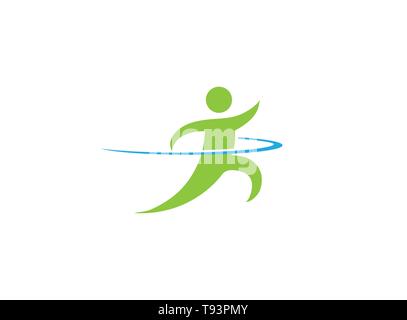 Speed sprinter an athlete run fast for logo design Stock Vector