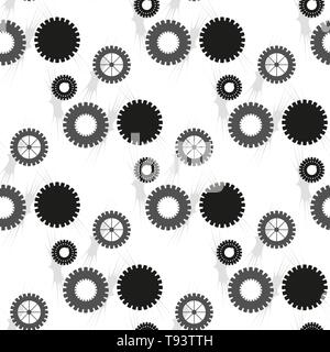 Vector pattern made of cogs. Seamless tiling background. Abstract business concept. Ornament with gears and wheels for wrapping paper, banner, print.  Stock Vector